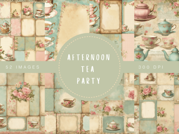 Download Afternoon Tea Party Digital Paper Collec - Premium Resources